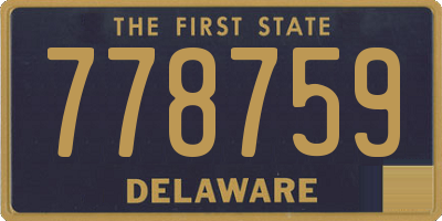 DE license plate 778759