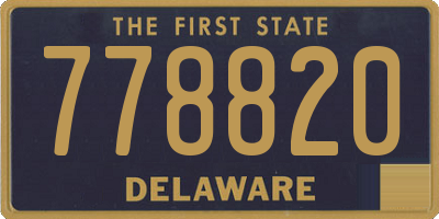DE license plate 778820