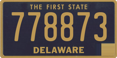 DE license plate 778873