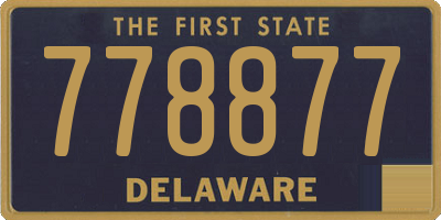 DE license plate 778877