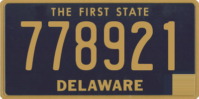 DE license plate 778921