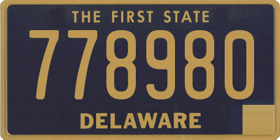 DE license plate 778980