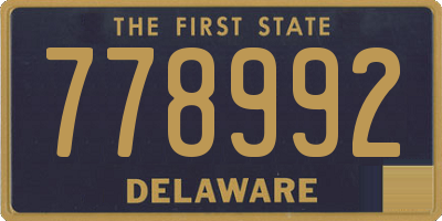 DE license plate 778992