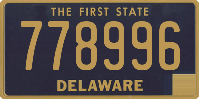 DE license plate 778996