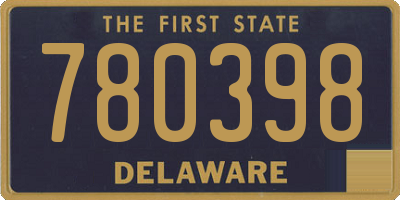 DE license plate 780398