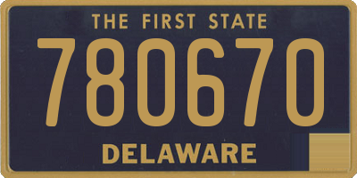 DE license plate 780670