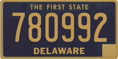 DE license plate 780992