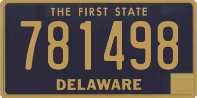 DE license plate 781498
