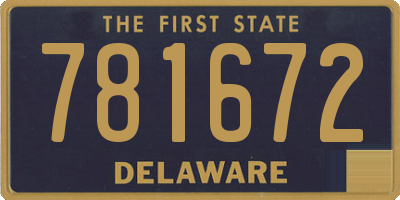 DE license plate 781672