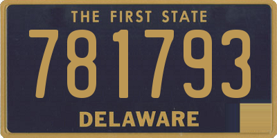 DE license plate 781793