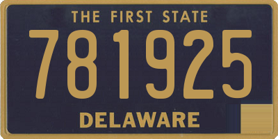 DE license plate 781925