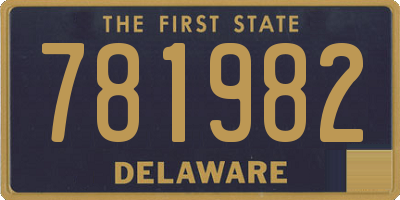 DE license plate 781982