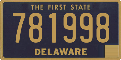 DE license plate 781998