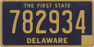 DE license plate 782934