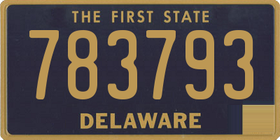 DE license plate 783793