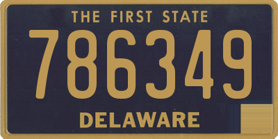 DE license plate 786349