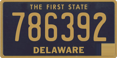 DE license plate 786392