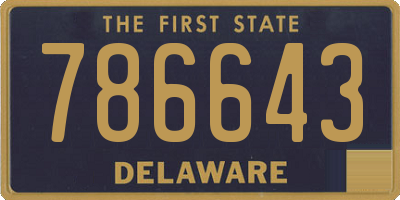 DE license plate 786643