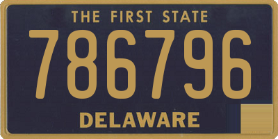 DE license plate 786796