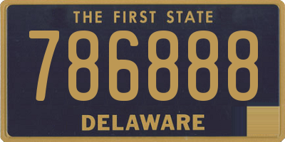 DE license plate 786888