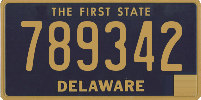DE license plate 789342