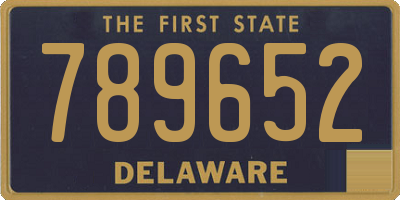 DE license plate 789652