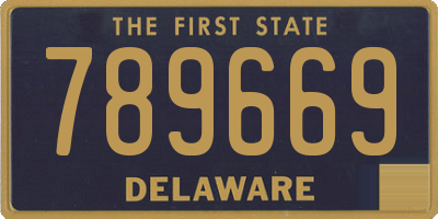 DE license plate 789669