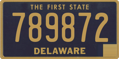 DE license plate 789872