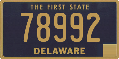 DE license plate 78992