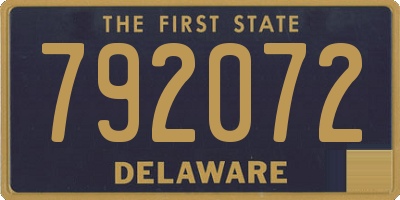 DE license plate 792072