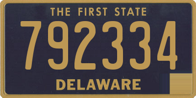 DE license plate 792334