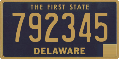 DE license plate 792345