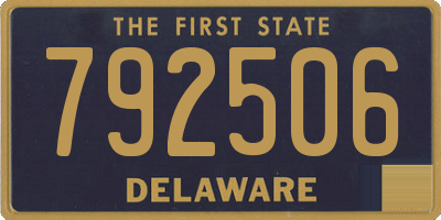 DE license plate 792506