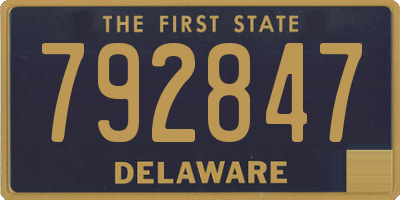 DE license plate 792847