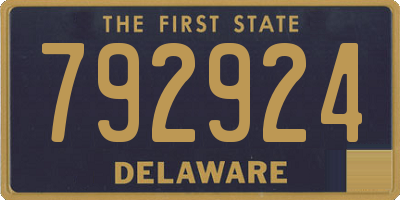 DE license plate 792924
