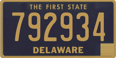 DE license plate 792934
