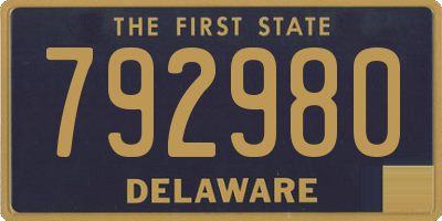 DE license plate 792980