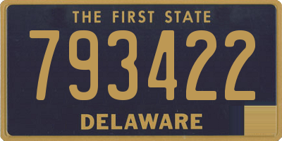 DE license plate 793422
