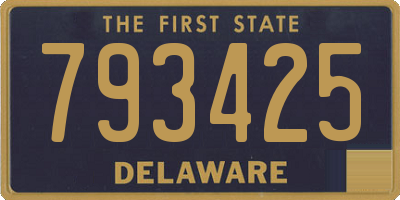 DE license plate 793425