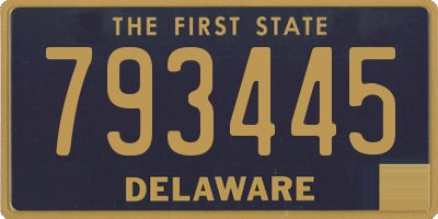 DE license plate 793445
