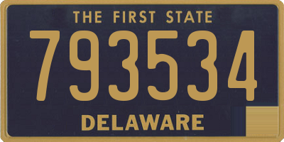 DE license plate 793534