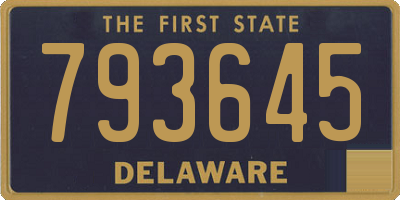 DE license plate 793645
