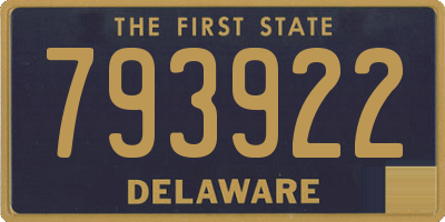 DE license plate 793922
