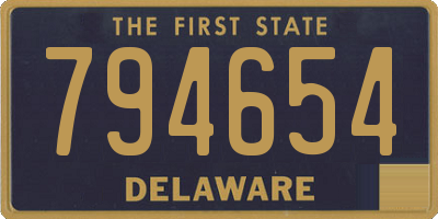 DE license plate 794654