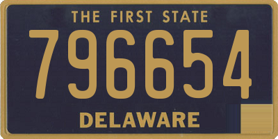 DE license plate 796654