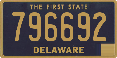 DE license plate 796692