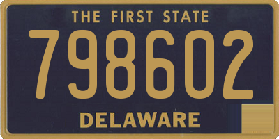DE license plate 798602