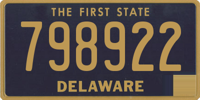 DE license plate 798922
