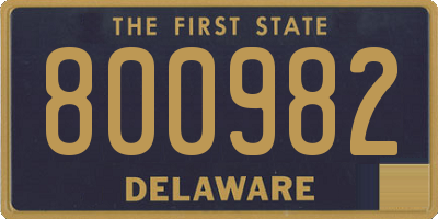 DE license plate 800982