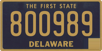 DE license plate 800989